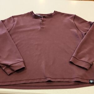 Copper & Oak Supply Men's Henley Sweater - Maroon Size XXL